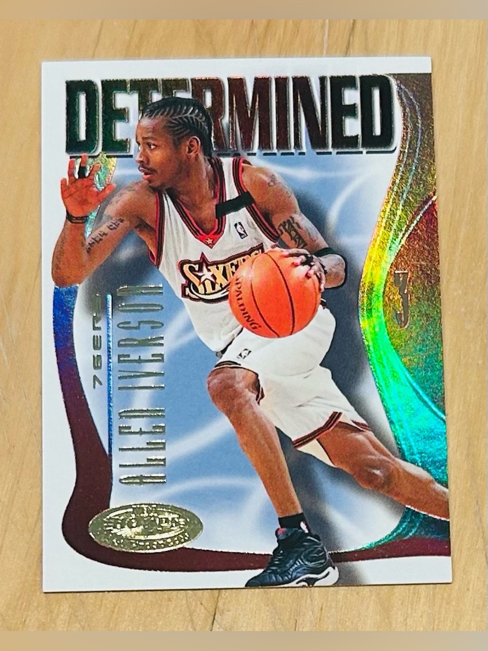 Allen Iverson 2000-01 Fleer Hoops Hot Prospects "Determined" insert card